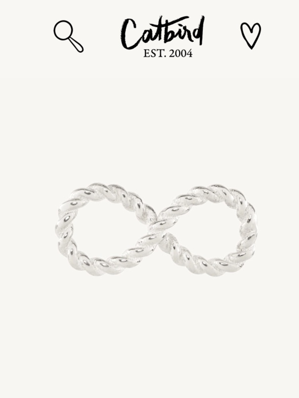 Catbird Love Knot Silver Infinity Charm Silver TSITP x Catbird infinity charm
